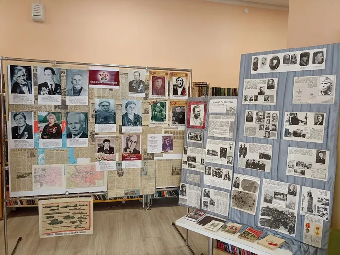 Выставки к 80-летию Победы в Великой Отечественной войне  в библиотеке семейного чтения п. Калья