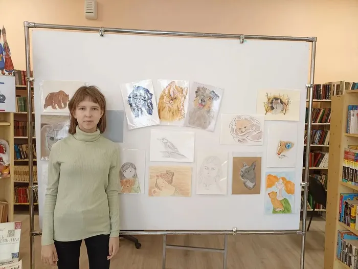 Персональная выставка «Кладезь народных талантов. Волшебные рисунки Марии Львовой» в библиотеке.