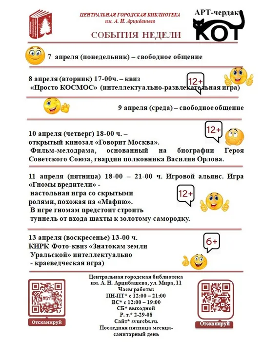 события арт чердака с7 по 13 апреля