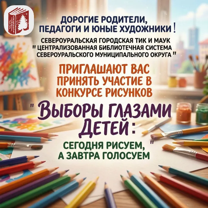 Объявление о старте конкурса детского рисунка «Выборы глазами детей»