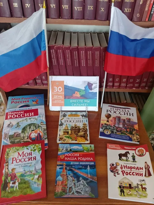 Патриотическая выставка «Вместе мы сильнее» в Библиотеке п. Третий Северный