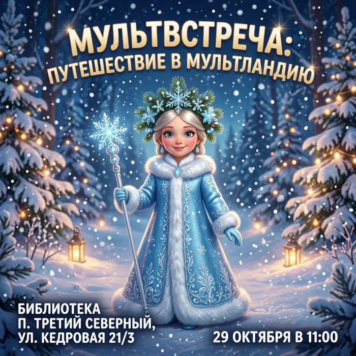 МультВстреча «Путешествие в Мультландию» в Библиотеке п. Третий Северный